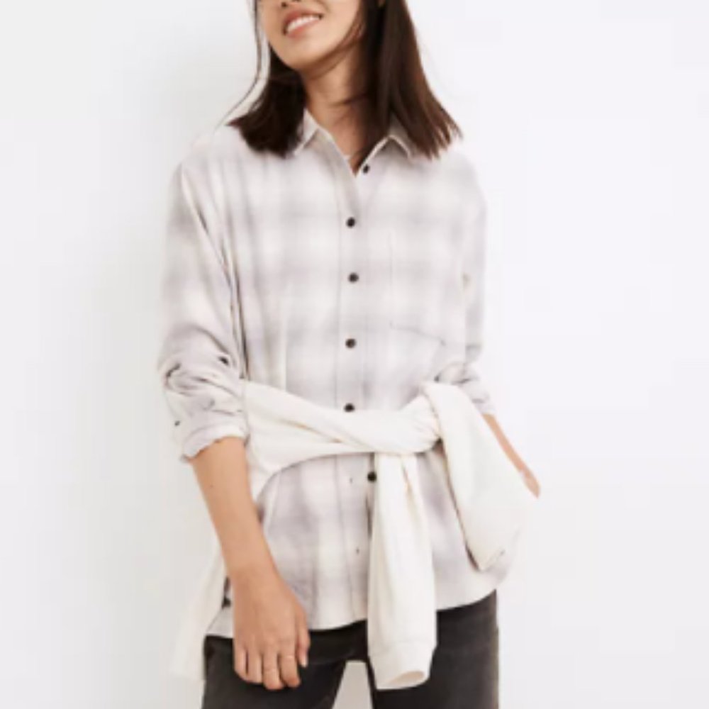 New Oversized Madewell Boyfriend Flannel